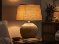 Lampy stołowe zamiast jednego światła ocieplają mieszkanie wieczorem: barwa 2700 K, abażury, ustawienie, liczba lamp, błędy i gotowy plan do salonu, sypialni oraz małego mieszkania.