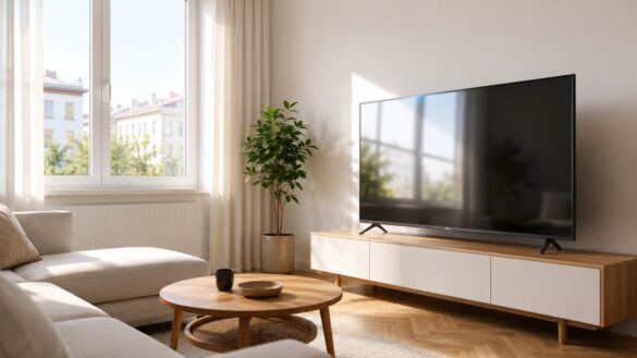 Telewizor odbija okno przez pół dnia? Sprawdź, gdzie ustawić ekran, sofę, lampy i osłony, by ograniczyć refleksy bez zaciemniania salonu i utraty światła. Praktyczny plan zmian krok po kroku od dziś.