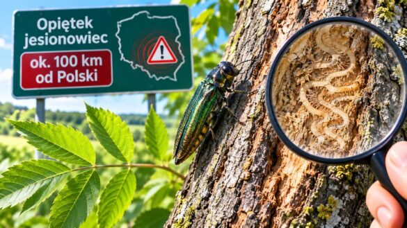 Opiętek jesionowiec jest już około 100 km od Polski. Sprawdź, które jesiony w ogrodzie kontrolować, jakie objawy alarmują i gdzie pilnie zgłosić podejrzenie groźnego szkodnika kwarantannowego w 2026.