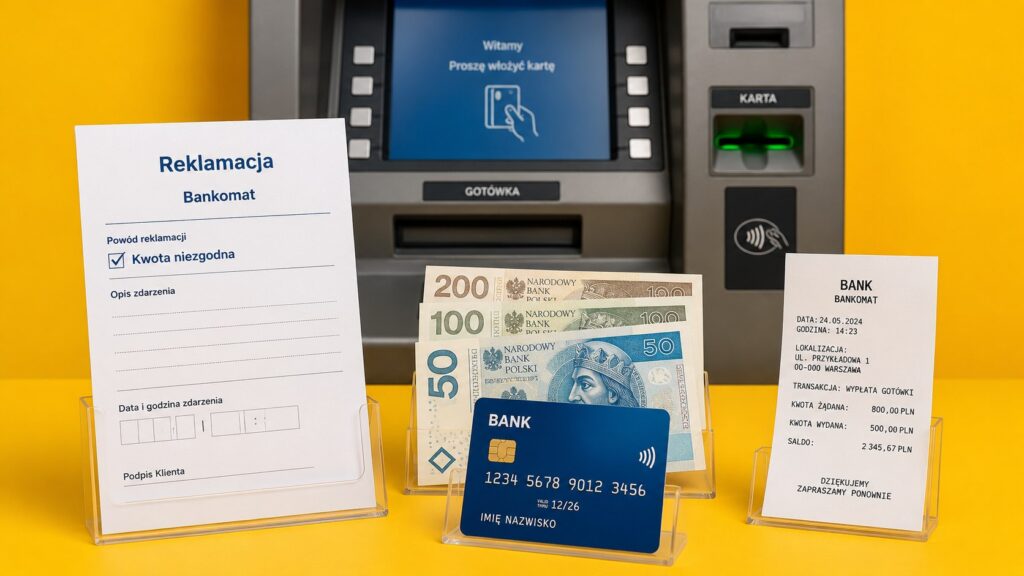 Bankomat wydał mniej pieniędzy, ale pobrał pełną kwotę. Jak odzyskać brakującą gotówkę