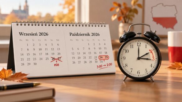 Zmiana czasu w Polsce 2026 nastąpi w nocy z 24 na 25 października. Sprawdź, o której cofnąć zegarki, dlaczego nie 26–27 września oraz jakie przepisy obowiązują w Polsce i Unii Europejskiej dziś w UE.