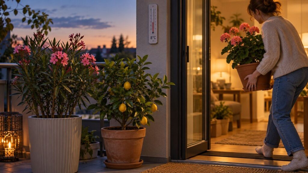 Kiedy wnieść pelargonie, oleander i cytrusy z balkonu? Patrz na temperaturę nocą, nie na datę