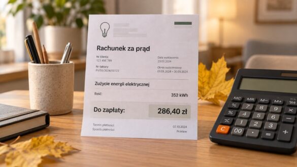 Rachunek za prąd jesienią 2026 może być mylący. Wyjaśniamy cenę energii, dystrybucję, opłatę mocową, OZE, kogeneracyjną i stałe opłaty oraz pokazujemy, co sprawdzić we wrześniu.