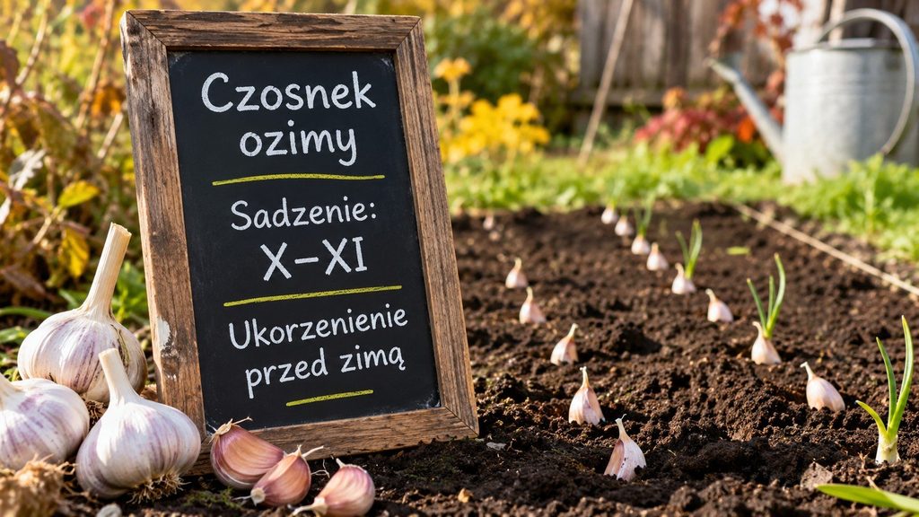 Czosnek ozimy jesienią 2026: kiedy sadzić w Polsce, żeby zdążył się ukorzenić przed zimą