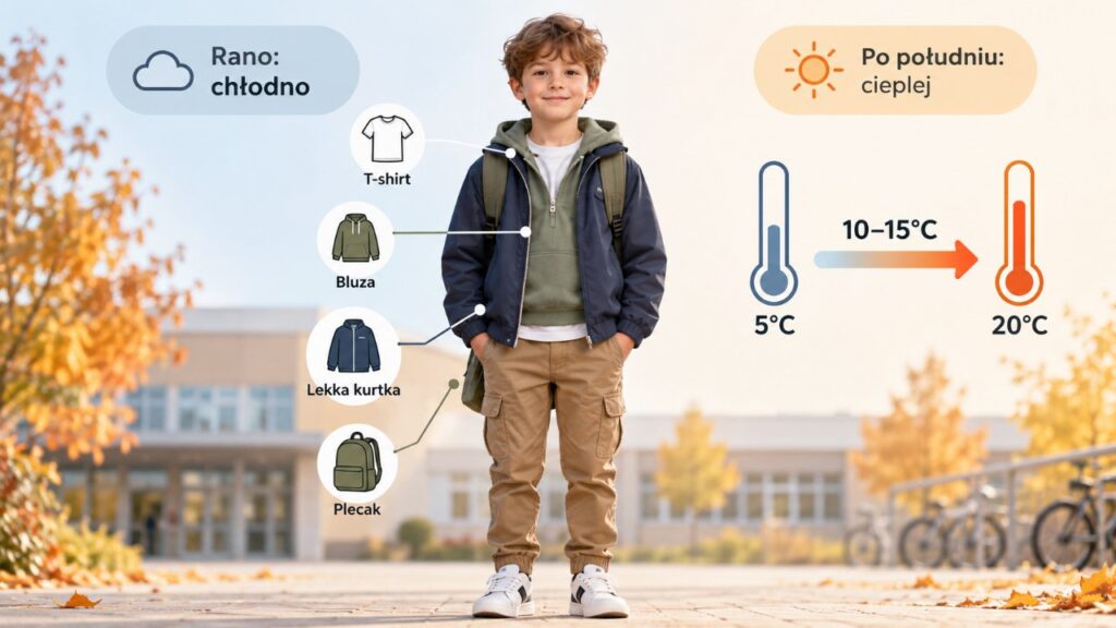 Jak ubrać dziecko do szkoły jesienią, gdy rano jest zimno, a po południu nawet o 10–15°C cieplej