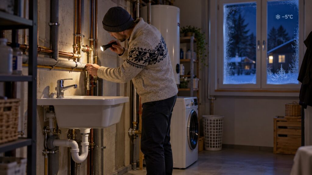 Nocą do −5°C: które rury, syfony i nieogrzewane pomieszczenia sprawdzić dziś w domu