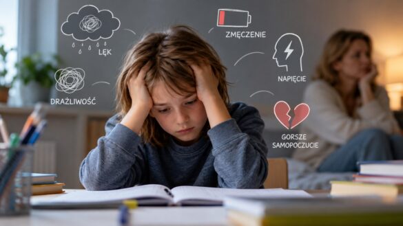 Stres u dzieci nie zawsze oznacza płacz. 81,9% uczestników badania Młode Głowy deklarowało przeciążenie. Sprawdź pierwsze objawy, błędne oceny rodziców i sposoby uzyskania bezpłatnej pomocy w Polsce.